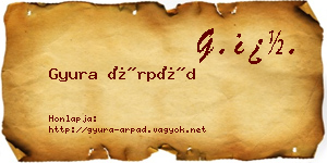 Gyura Árpád névjegykártya